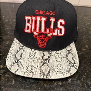 Mitchell & Ness Chicago Bulls Black and Snake Print Cap